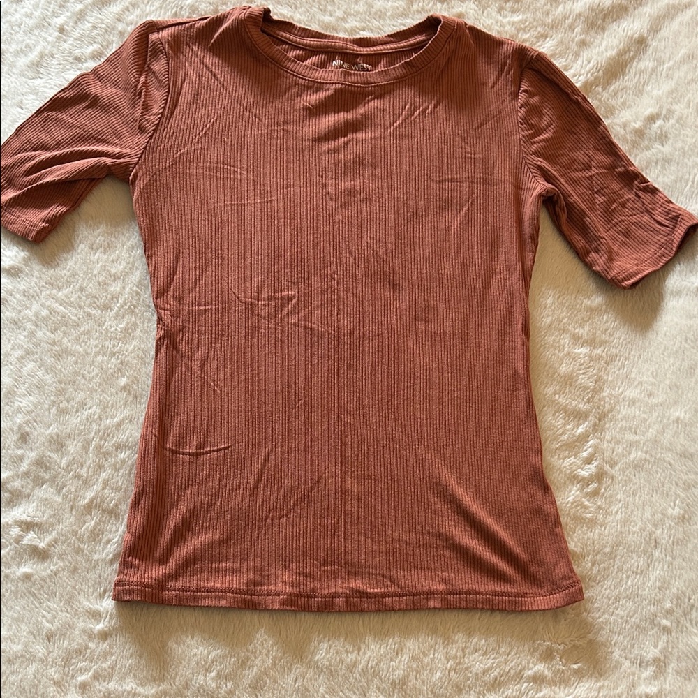 Nine West Terracotta Short Sleeve Tee